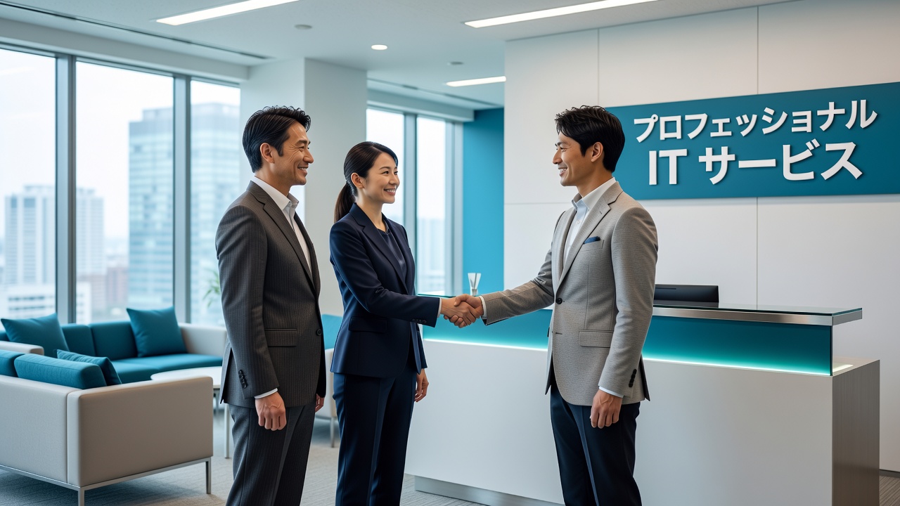クライアントとの信頼関係を示す握手の写真