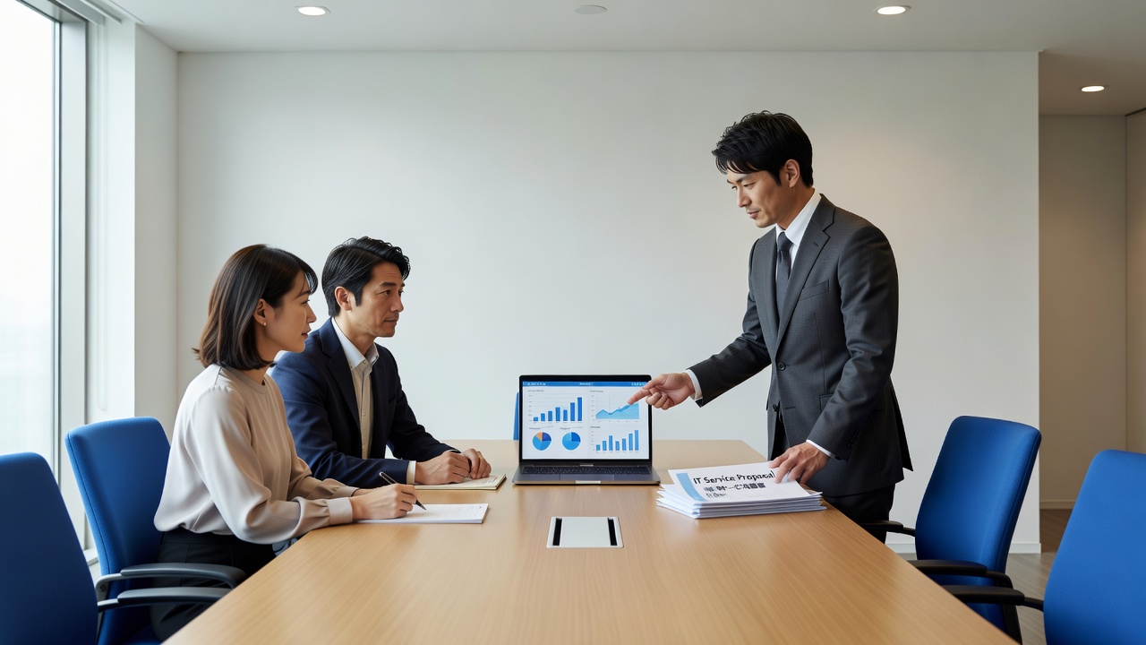 ITコンサルティング提案プレゼンテーションの様子