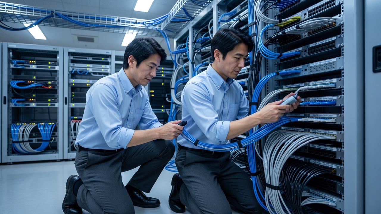ネットワーク配線工事の現場